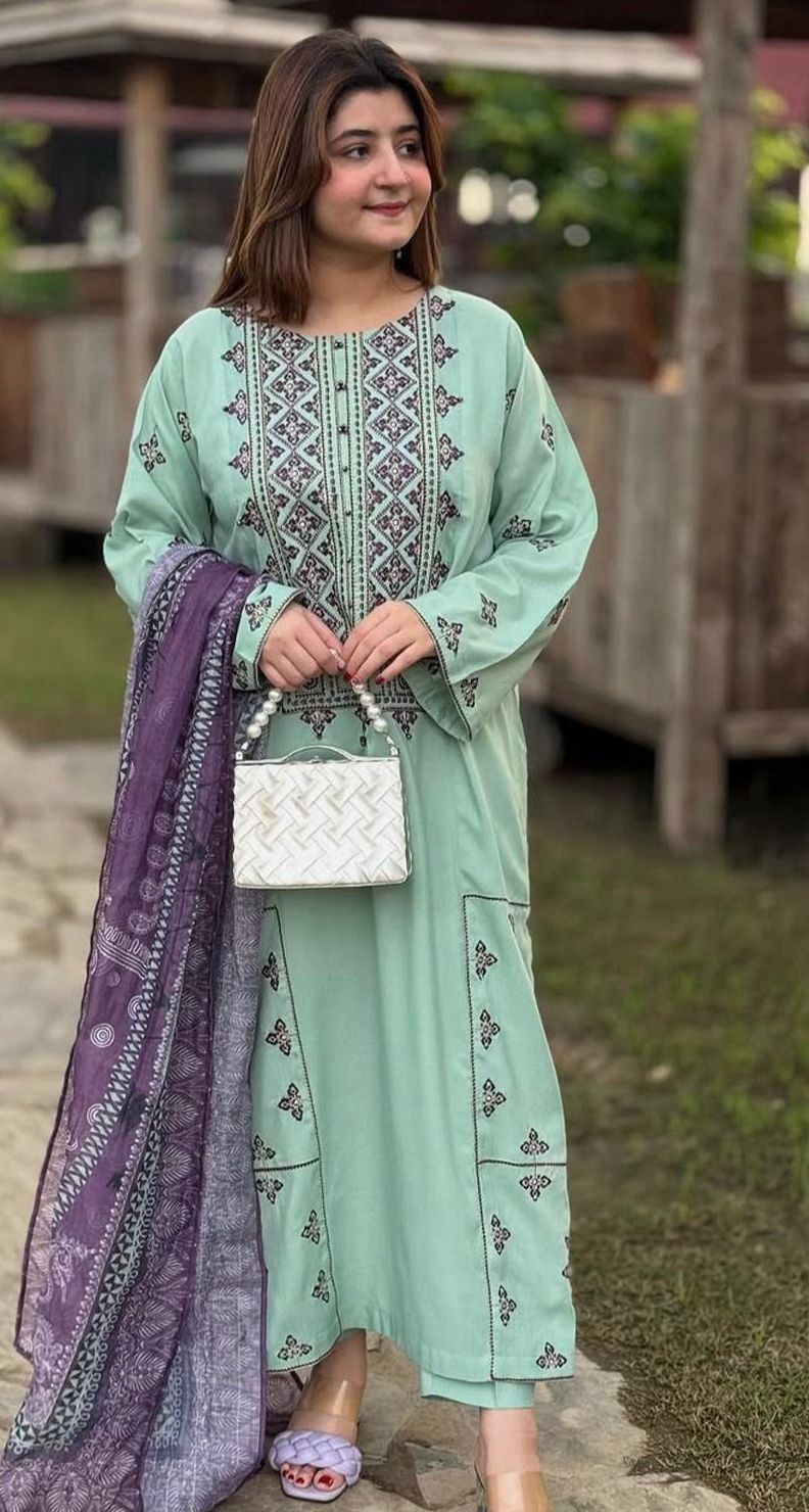 Airjet Lawn 3-Piece Embroidered Suit