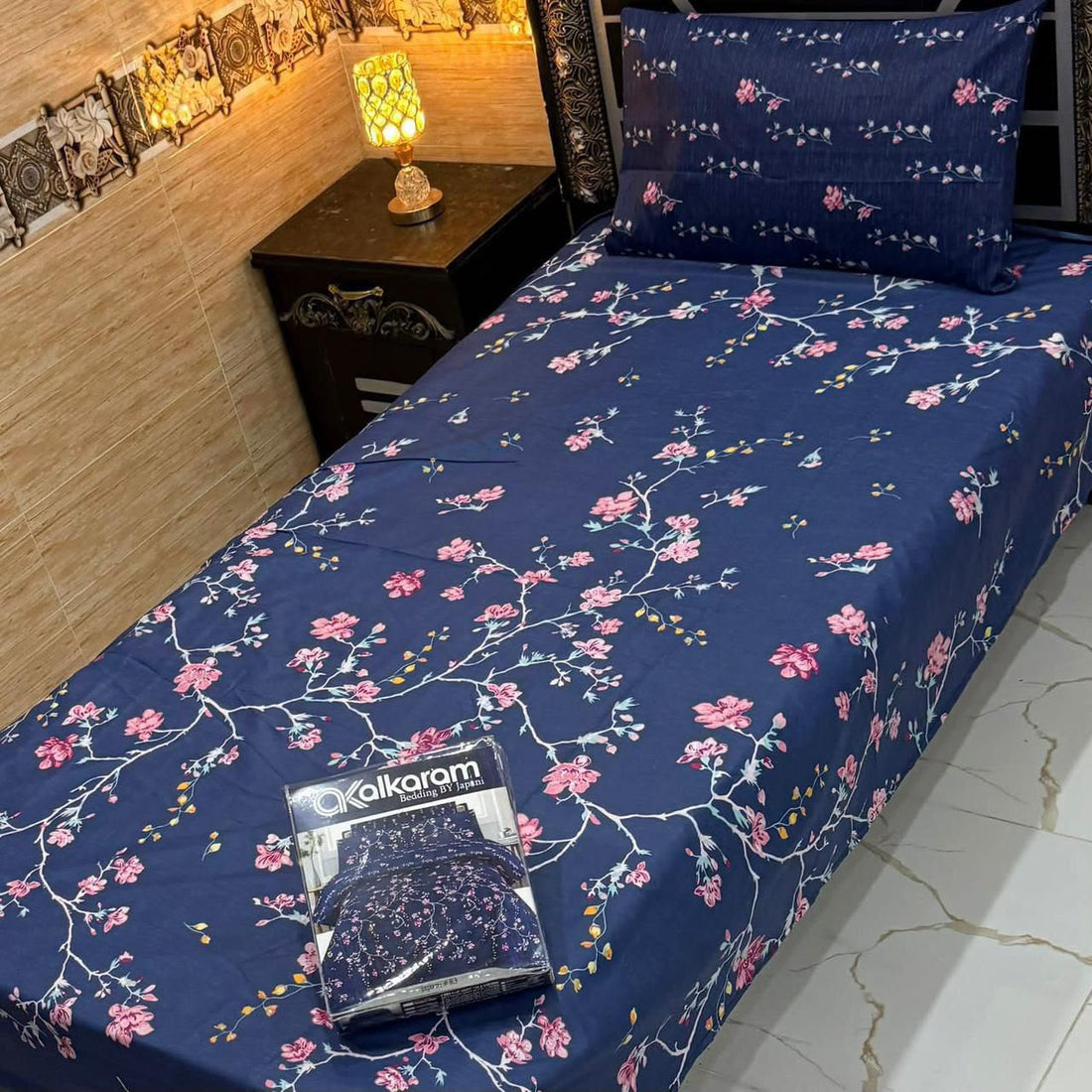 Alkaram 4Pc Mix Cotton Single Pair Bedsheet Set