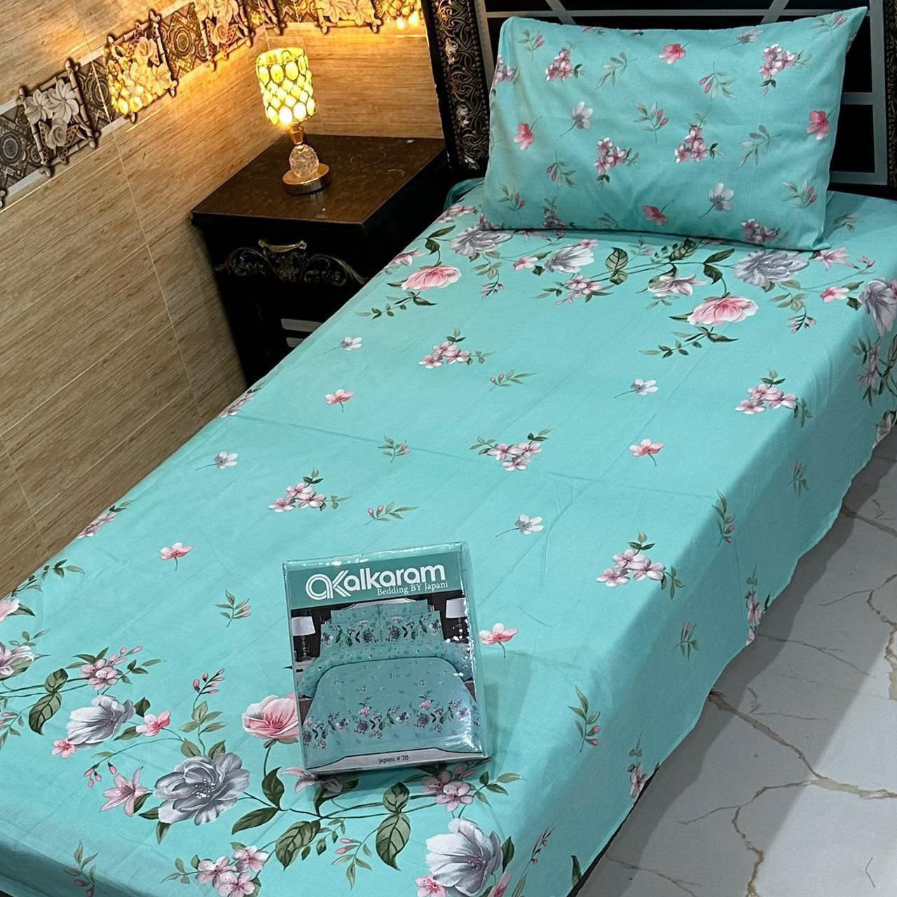 Alkaram 4Pc Mix Cotton Single Pair Bedsheet Set