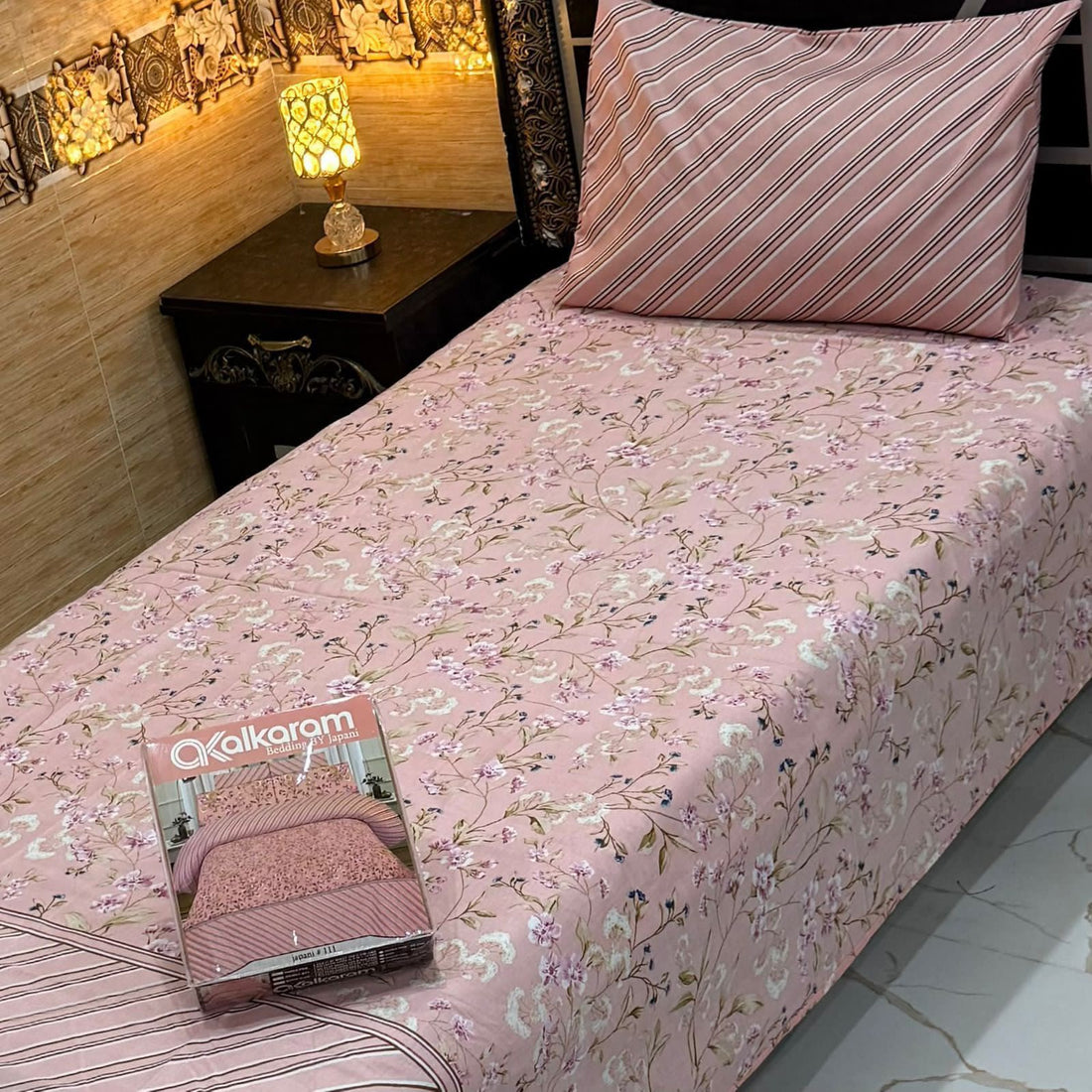 Alkaram 4Pc Mix Cotton Single Pair Bedsheet Set